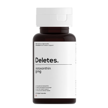 DELETES Astaxanthin 8 mg – Advanced Antioxidant for Skin, Eyes & Immunity (60 Softgels)