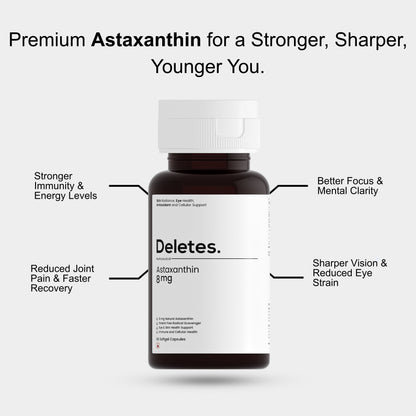 DELETES Astaxanthin 8 mg – Advanced Antioxidant for Skin, Eyes & Immunity (60 Softgels)