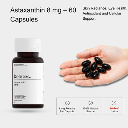 DELETES Astaxanthin 8 mg – Advanced Antioxidant for Skin, Eyes & Immunity (60 Softgels)