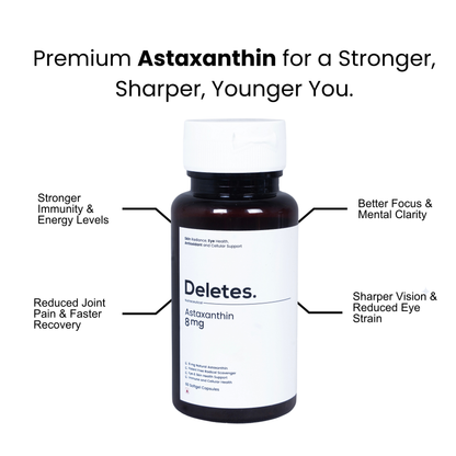 DELETES Astaxanthin 8 mg – Advanced Antioxidant for Skin, Eyes & Immunity (60 Softgels)
