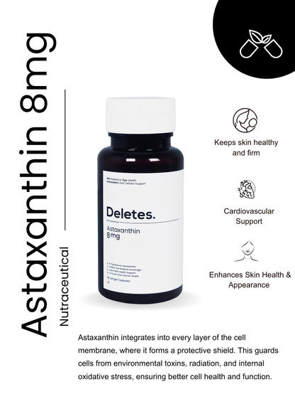 DELETES Astaxanthin 8 mg – Advanced Antioxidant for Skin, Eyes & Immunity (60 Softgels)