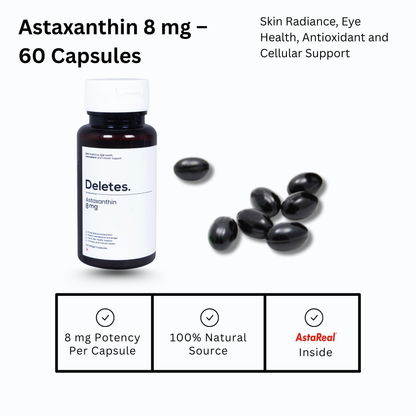 DELETES Astaxanthin 8 mg – Advanced Antioxidant for Skin, Eyes & Immunity (60 Softgels)